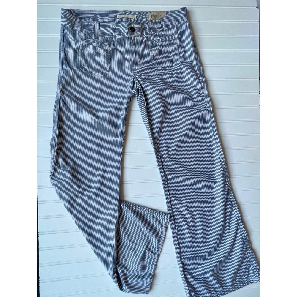 Gap Ltd Edition Wide Leg Pants Sz 29/8 Blue White Hickory Railroad Stripe 2009